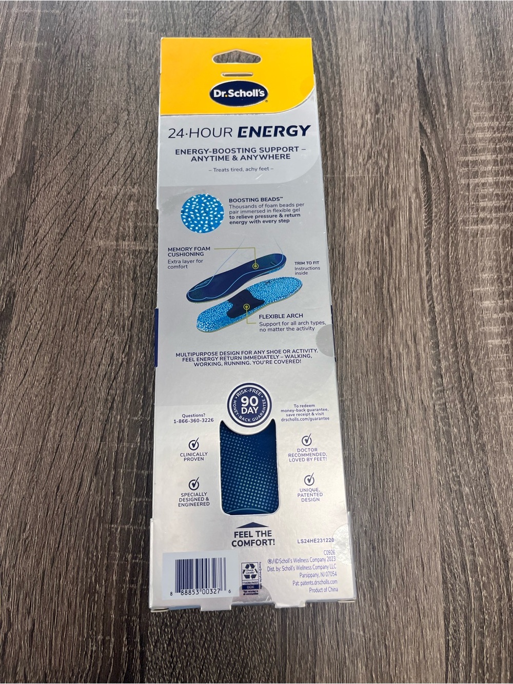 Dr. Scholl's 24-Hour Energy Insoles - Blue and Yellow - Picture 2 of 2
